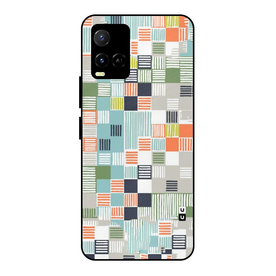 Tiny Boxes Stripes Metal Back Case for Vivo Y21T