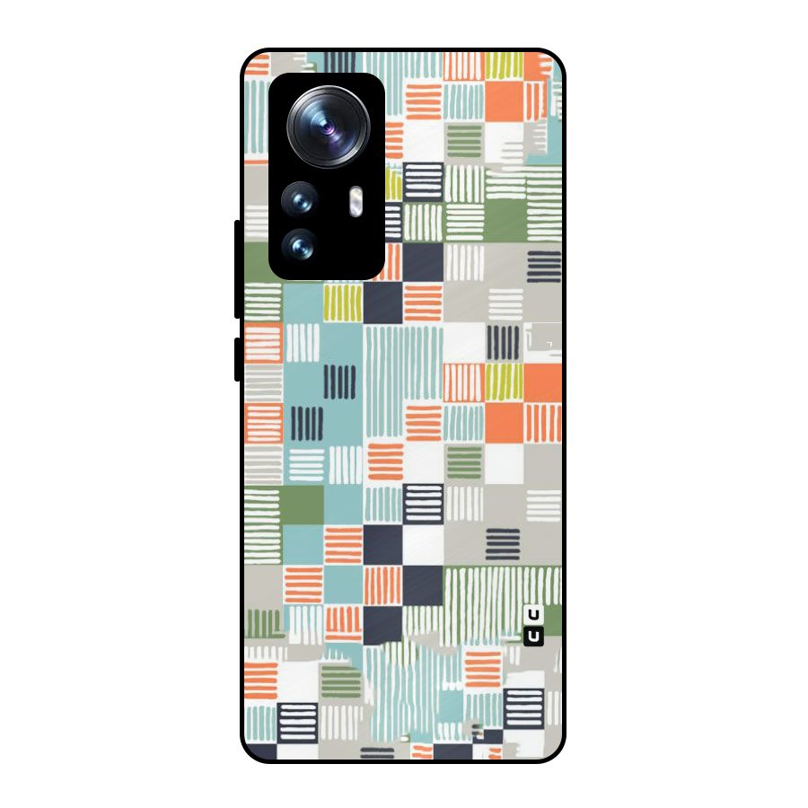 Tiny Boxes Stripes Metal Back Case for Xiaomi 12 Pro