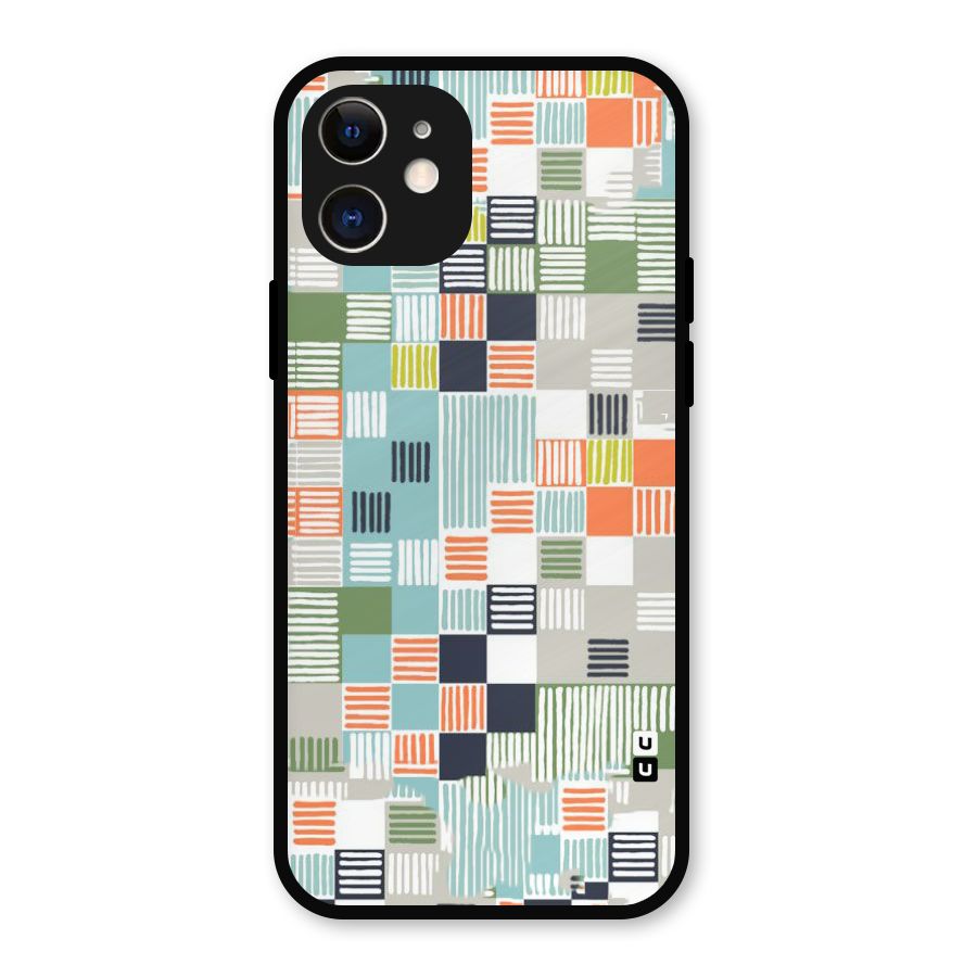 Tiny Boxes Stripes Metal Back Case for iPhone 12