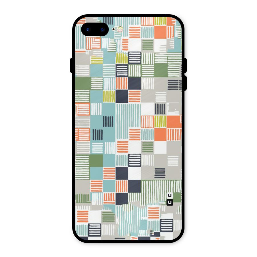 Tiny Boxes Stripes Metal Back Case for iPhone 8 Plus