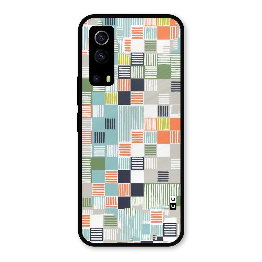Tiny Boxes Stripes Metal Back Case for iQOO Z3