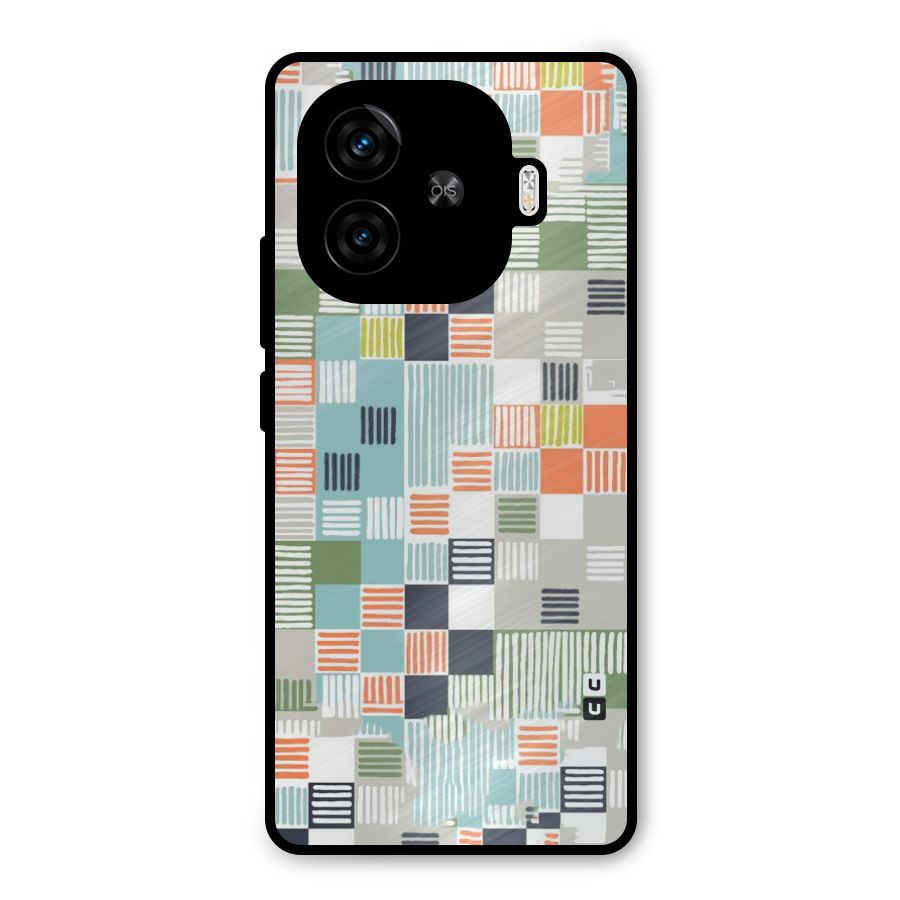 Tiny Boxes Stripes Metal Back Case for iQOO Z9 Turbo