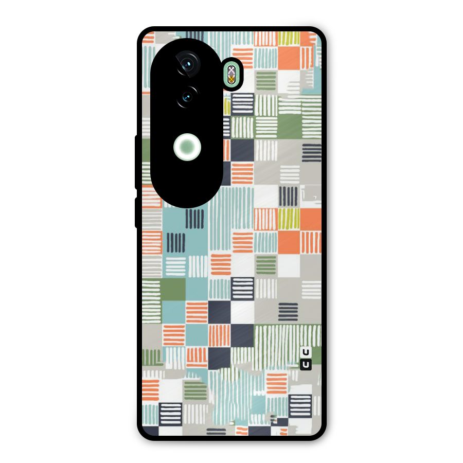 Tiny Boxes Stripes Metal Back Case for iQOO Z9s