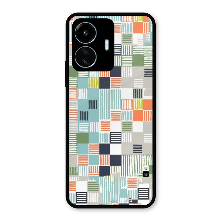 Tiny Boxes Stripes Metal Back Case for vivo iQOO Z6 Lite 5G
