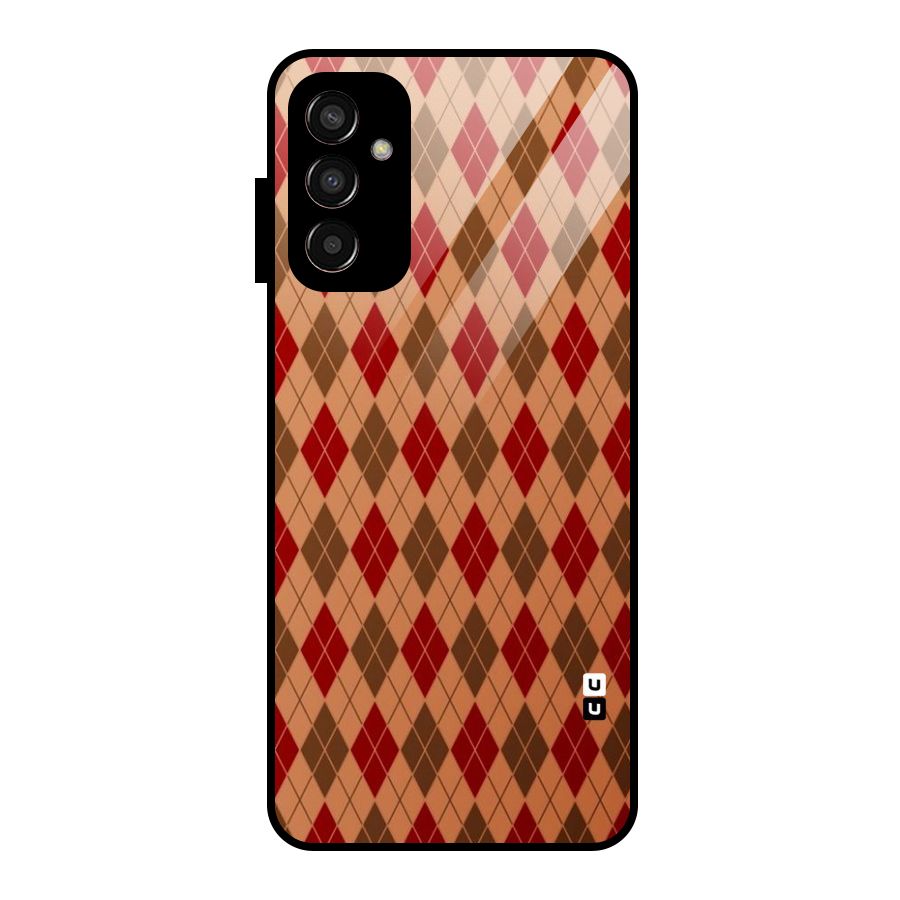 Tiny Checks Diamond Glass Back Case for Galaxy F13