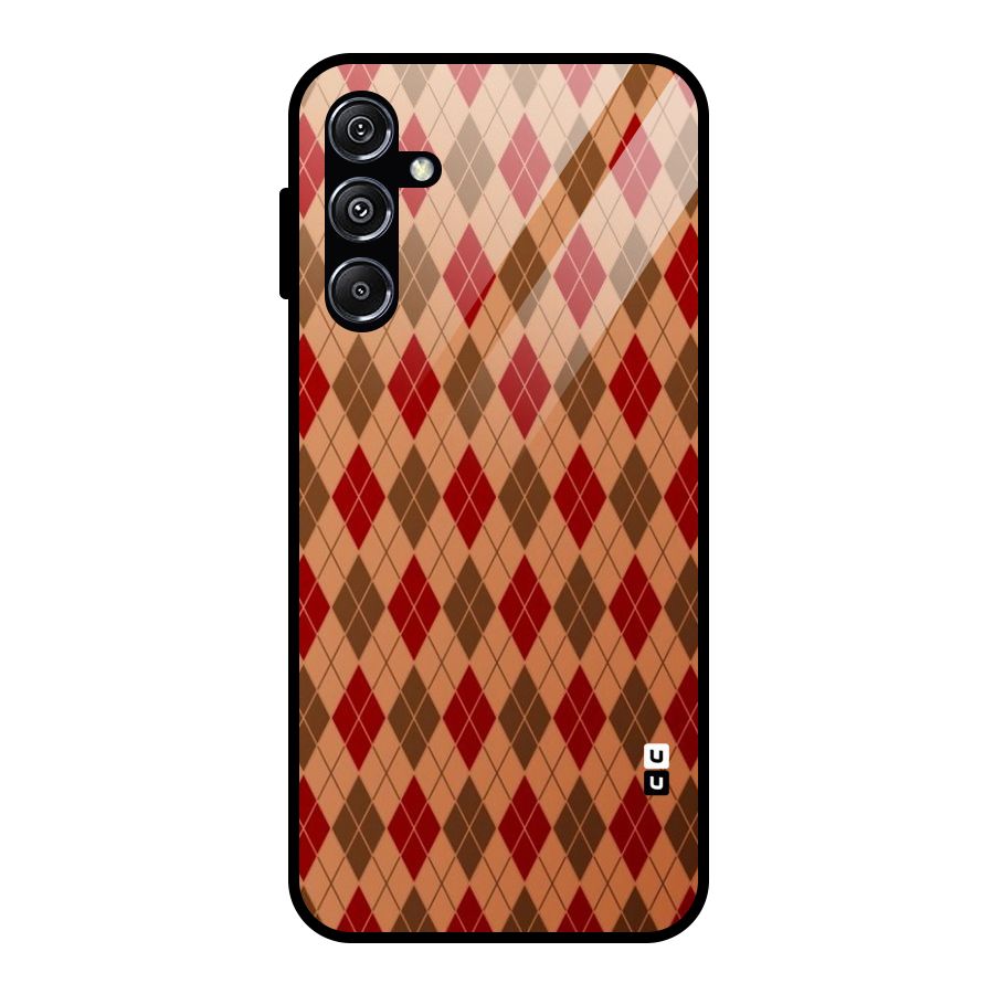 Tiny Checks Diamond Glass Back Case for Galaxy M34 5G