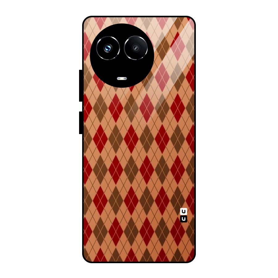 Tiny Checks Diamond Glass Back Case for Realme 11X