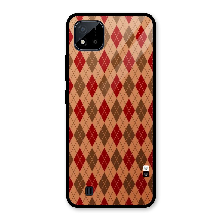 Tiny Checks Diamond Glass Back Case for Realme C11 2021
