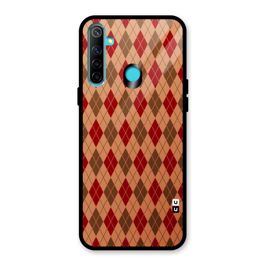 Tiny Checks Diamond Glass Back Case for Realme Narzo 10