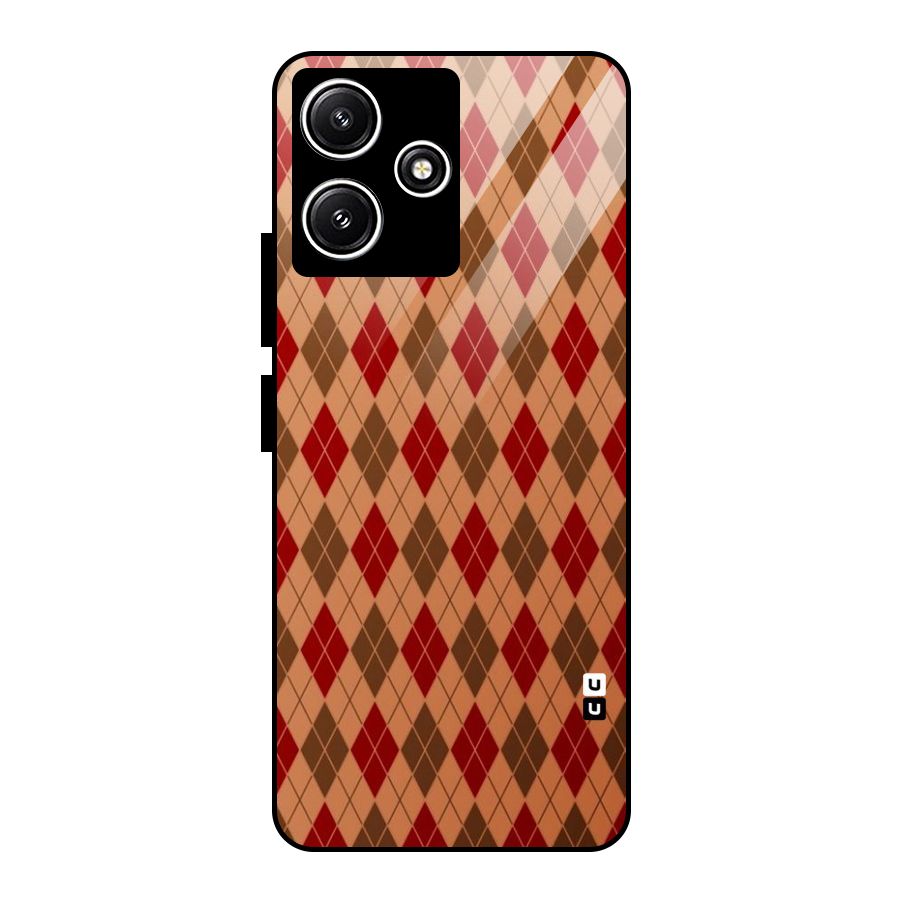 Tiny Checks Diamond Glass Back Case for Redmi 12 5G