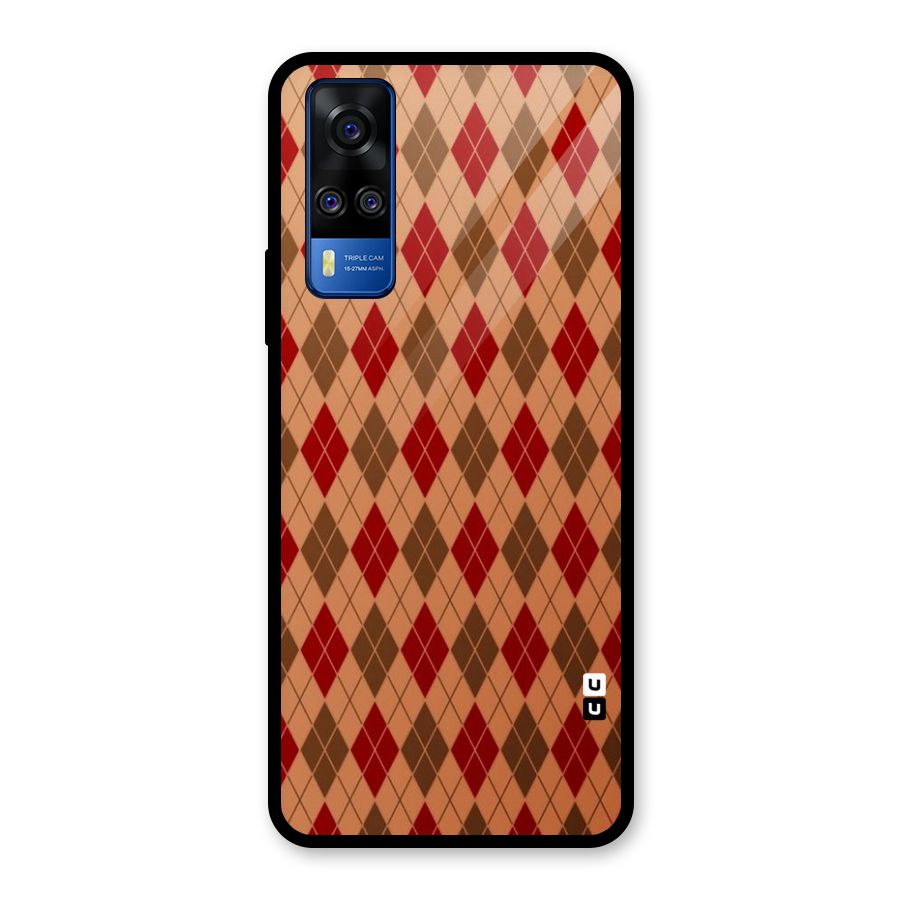 Tiny Checks Diamond Glass Back Case for Vivo Y31