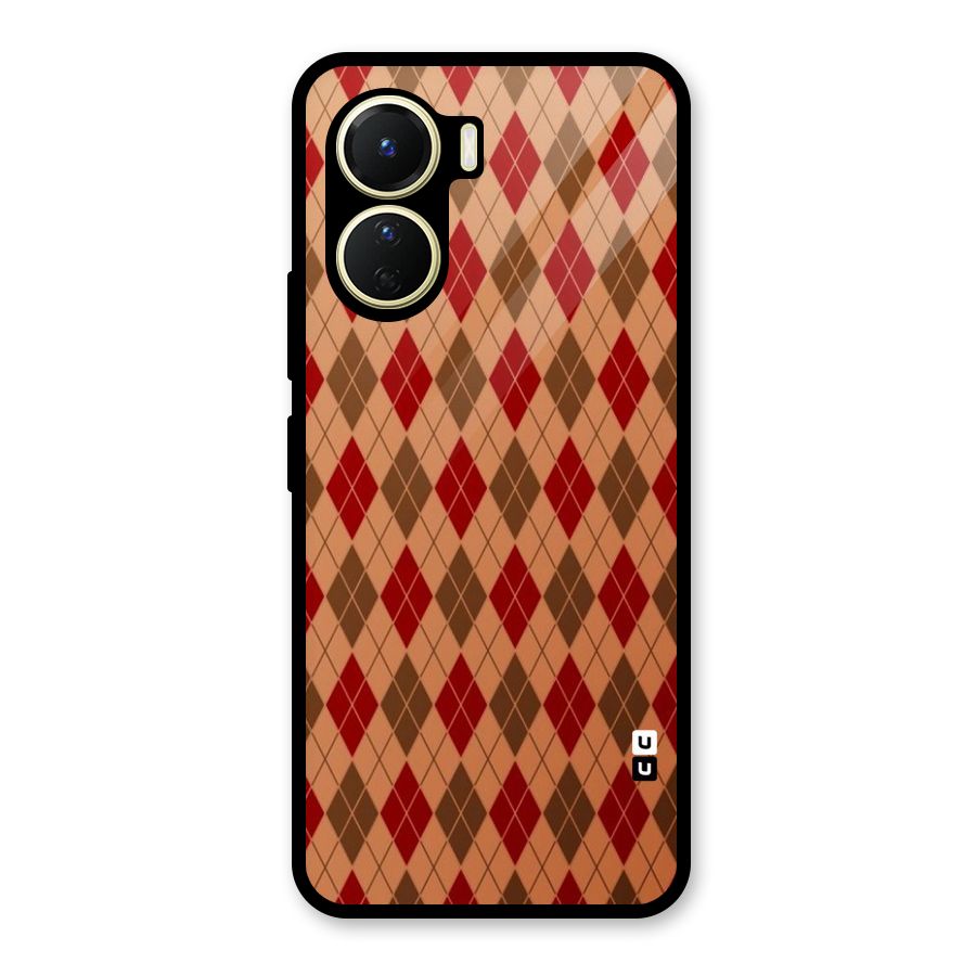 Tiny Checks Diamond Glass Back Case for Vivo Y56