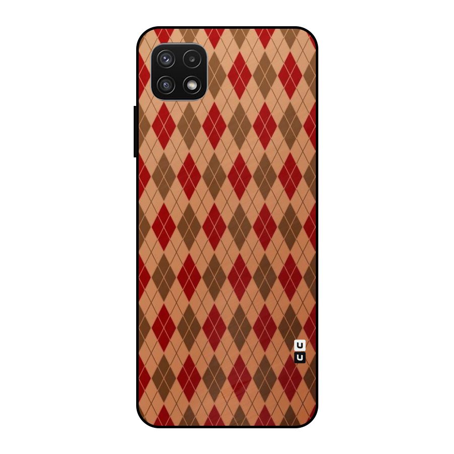 Tiny Checks Diamond Metal Back Case for Galaxy A22 5G