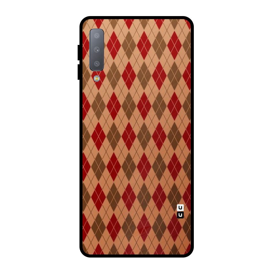 Tiny Checks Diamond Metal Back Case for Galaxy A7 (2018)