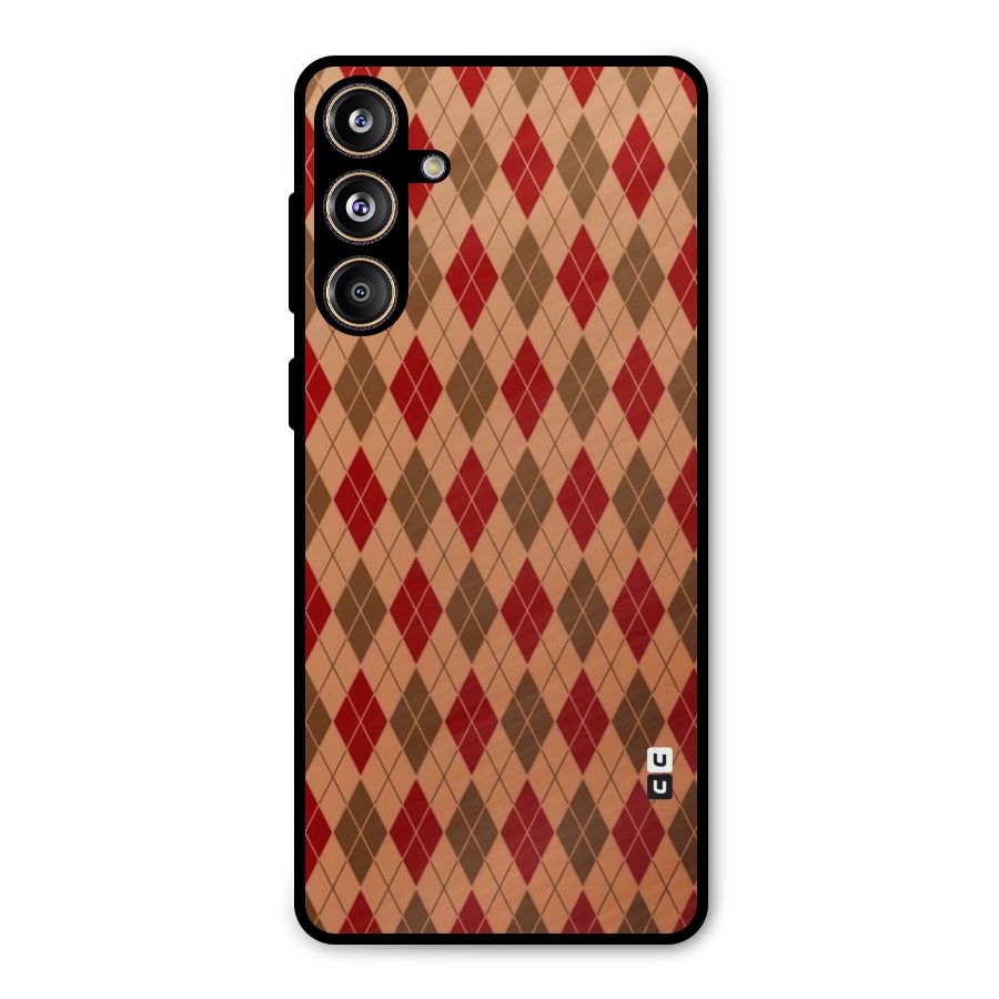 Tiny Checks Diamond Metal Back Case for Galaxy F55