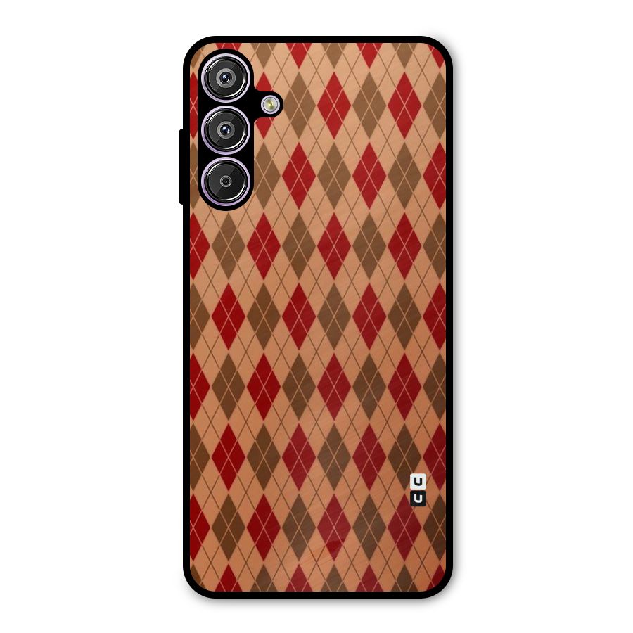 Tiny Checks Diamond Metal Back Case for Galaxy M15