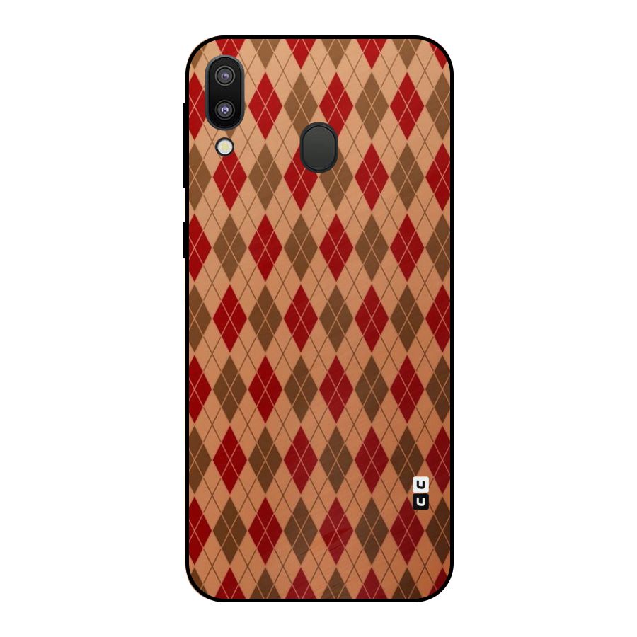 Tiny Checks Diamond Metal Back Case for Galaxy M20