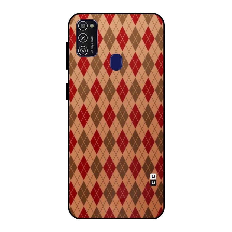 Tiny Checks Diamond Metal Back Case for Galaxy M21