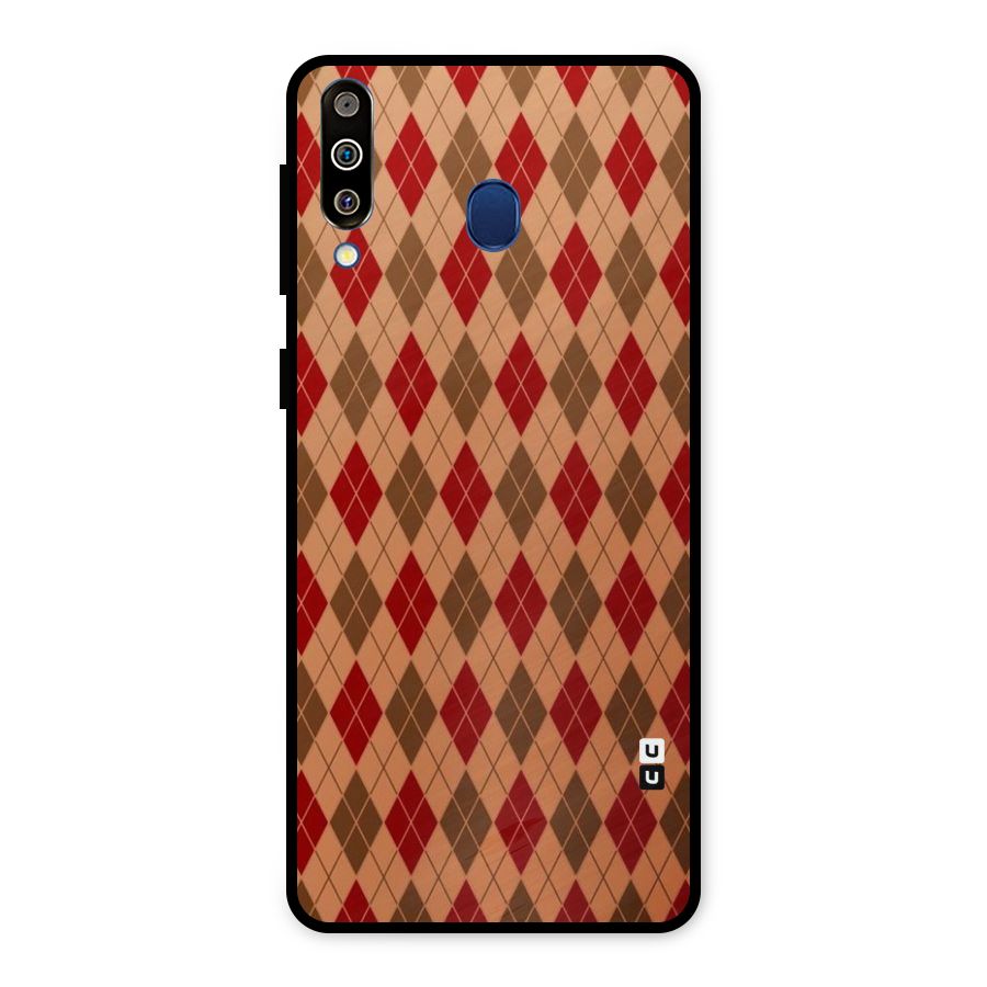Tiny Checks Diamond Metal Back Case for Galaxy M30