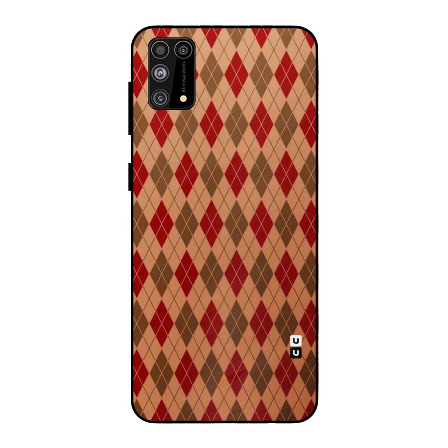 Tiny Checks Diamond Metal Back Case for Galaxy M31