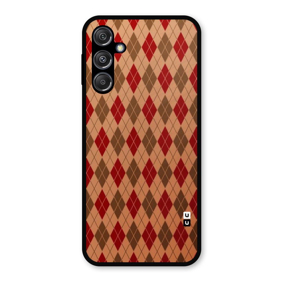 Tiny Checks Diamond Metal Back Case for Galaxy M34 5G