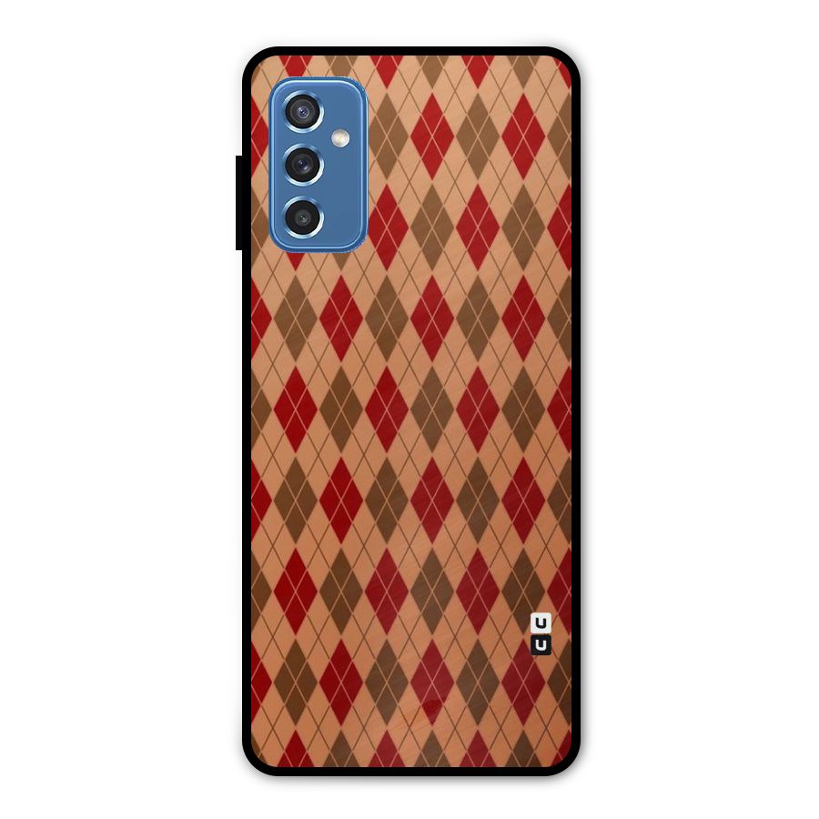 Tiny Checks Diamond Metal Back Case for Galaxy M52 5G