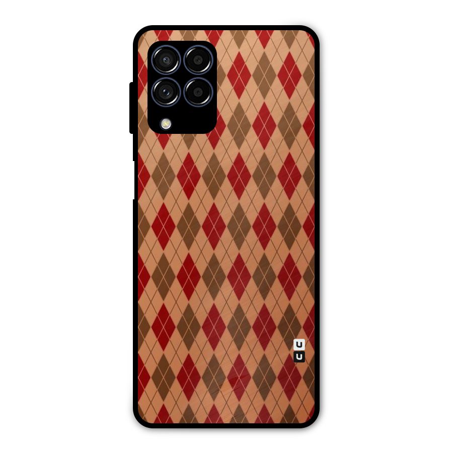 Tiny Checks Diamond Metal Back Case for Galaxy M53 5G