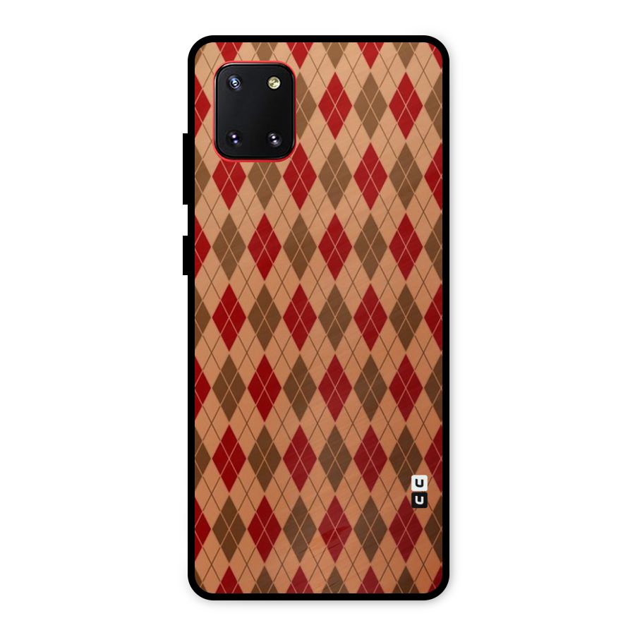 Tiny Checks Diamond Metal Back Case for Galaxy Note 10 Lite