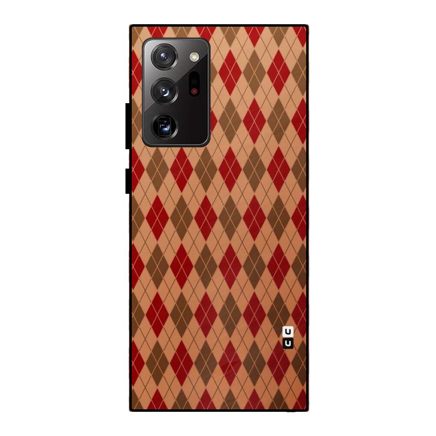 Tiny Checks Diamond Metal Back Case for Galaxy Note 20 Ultra
