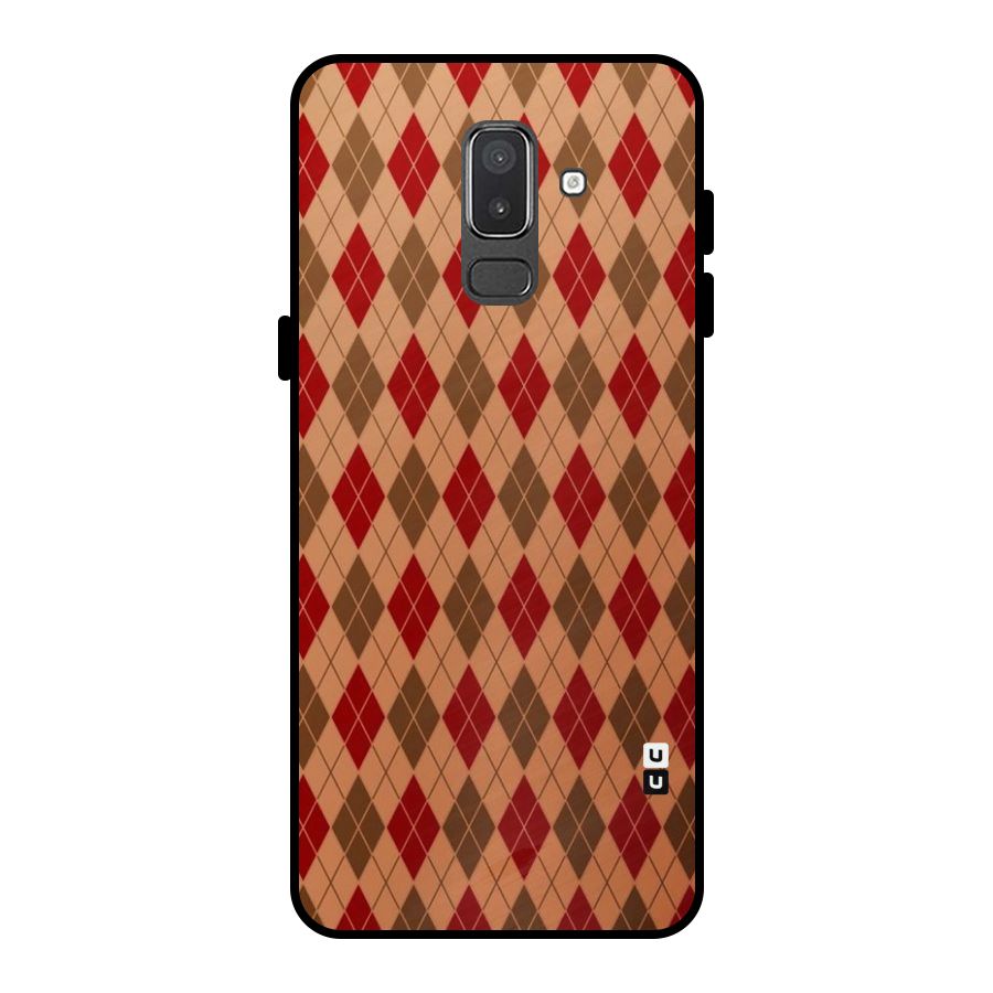 Tiny Checks Diamond Metal Back Case for Galaxy On8 (2018)