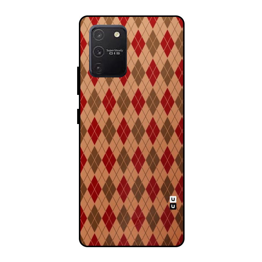 Tiny Checks Diamond Metal Back Case for Galaxy S10 Lite