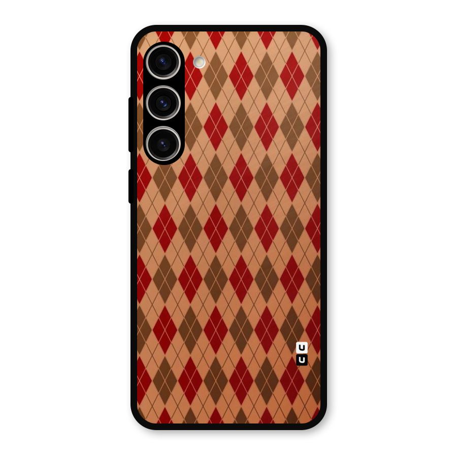 Tiny Checks Diamond Metal Back Case for Galaxy S23 Plus
