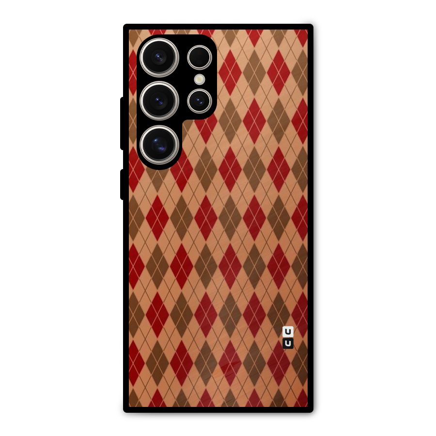 Tiny Checks Diamond Metal Back Case for Galaxy S24 Ultra