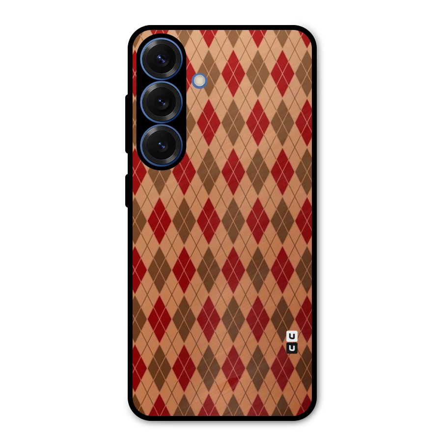 Tiny Checks Diamond Metal Back Case for Galaxy S25
