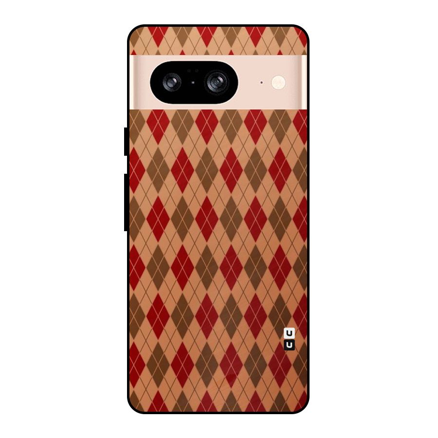 Tiny Checks Diamond Metal Back Case for Google Pixel 8