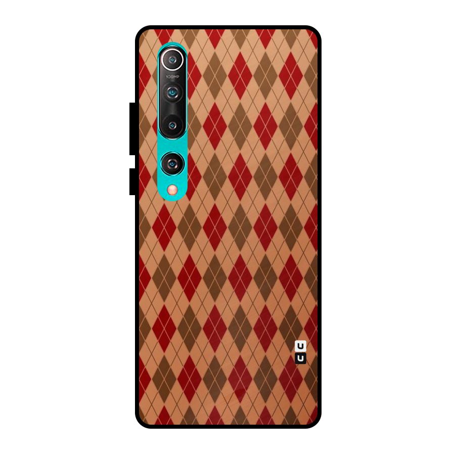 Tiny Checks Diamond Metal Back Case for Mi 10