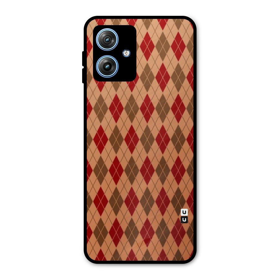 Tiny Checks Diamond Metal Back Case for Moto G54