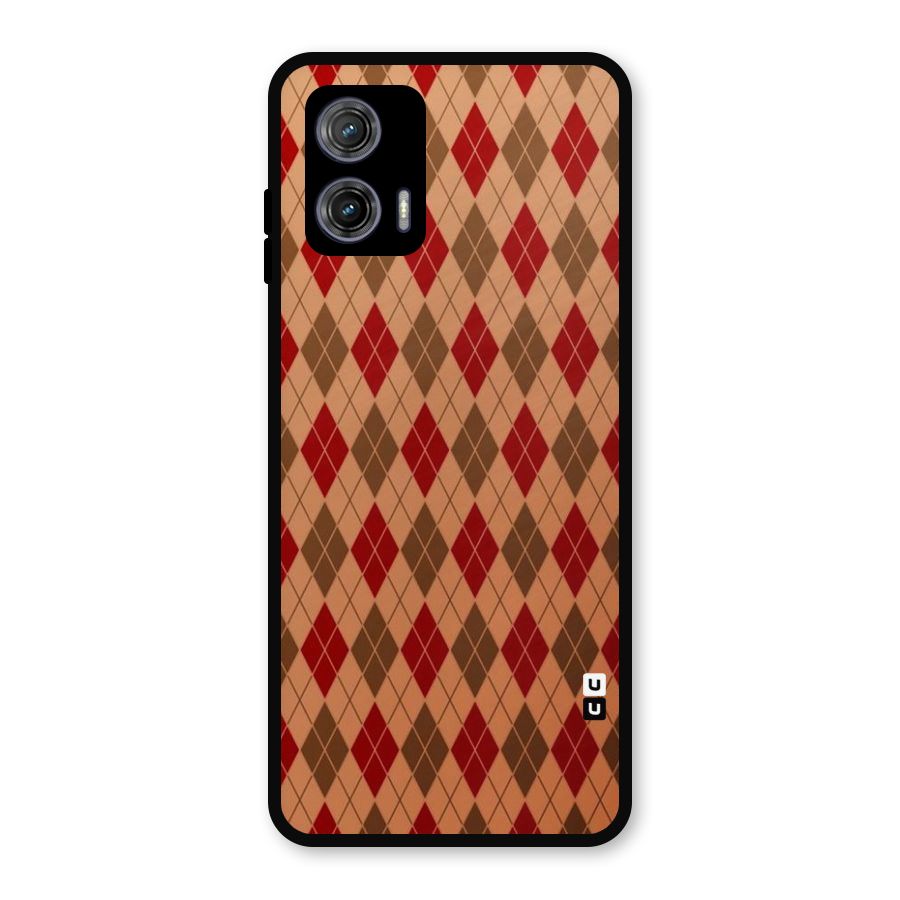 Tiny Checks Diamond Metal Back Case for Moto G73