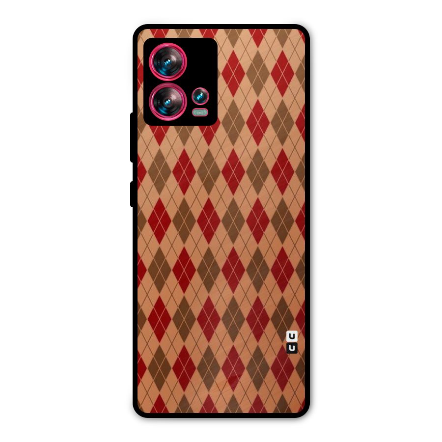 Tiny Checks Diamond Metal Back Case for Motorola Edge 30 Fusion