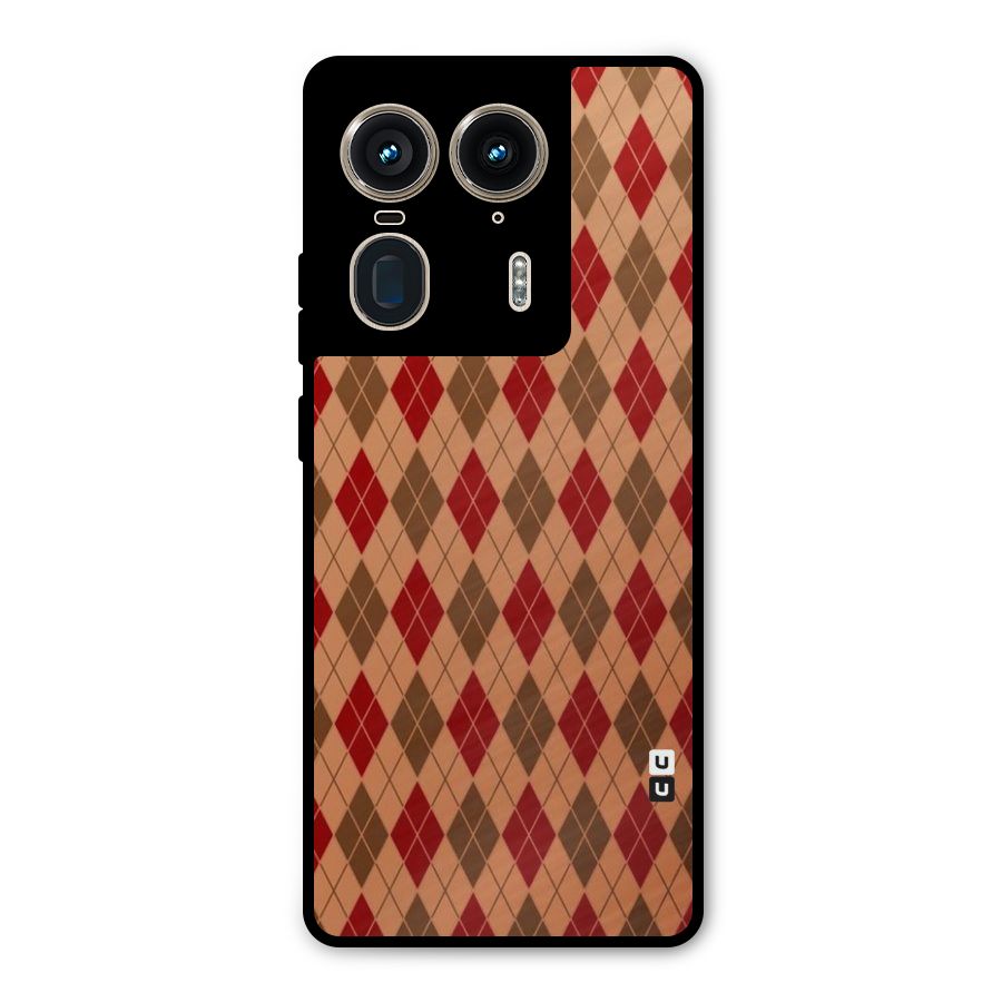 Tiny Checks Diamond Metal Back Case for Motorola Edge 50 Ultra
