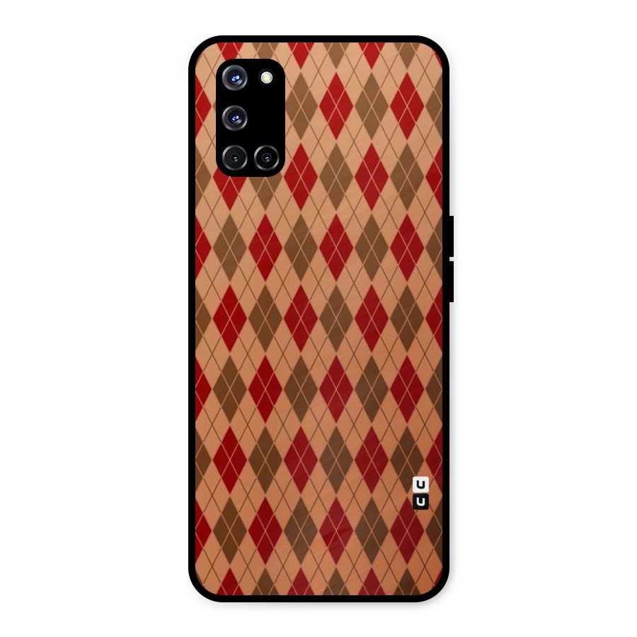 Tiny Checks Diamond Metal Back Case for Oppo A52