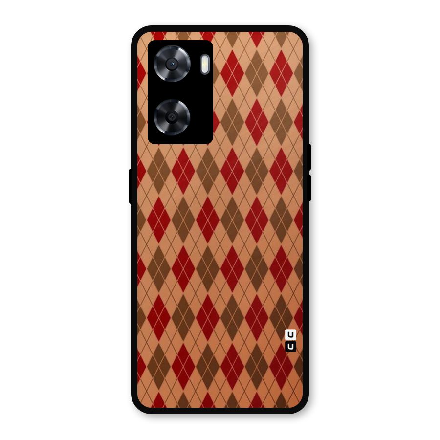 Tiny Checks Diamond Metal Back Case for Oppo A77
