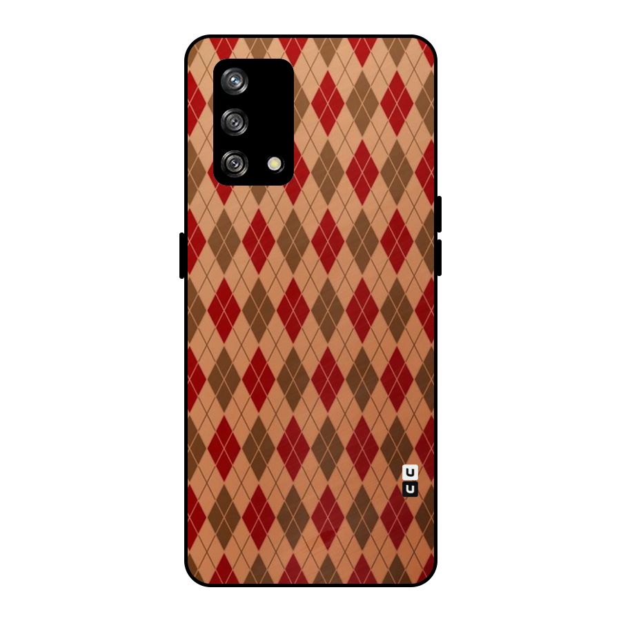 Tiny Checks Diamond Metal Back Case for Oppo F19