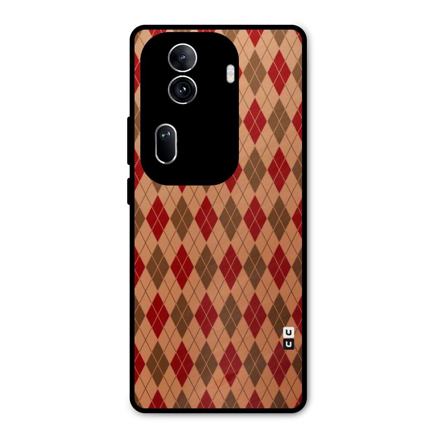 Tiny Checks Diamond Metal Back Case for Oppo Reno11 Pro 5G