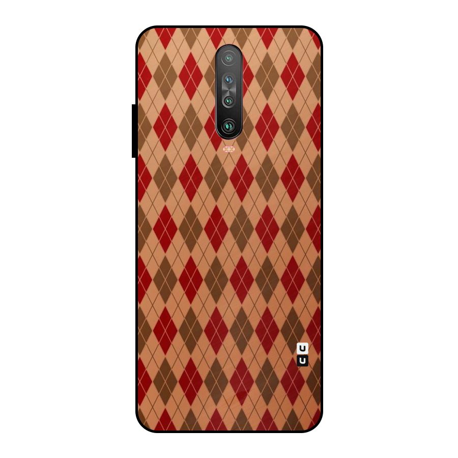 Tiny Checks Diamond Metal Back Case for Poco X2