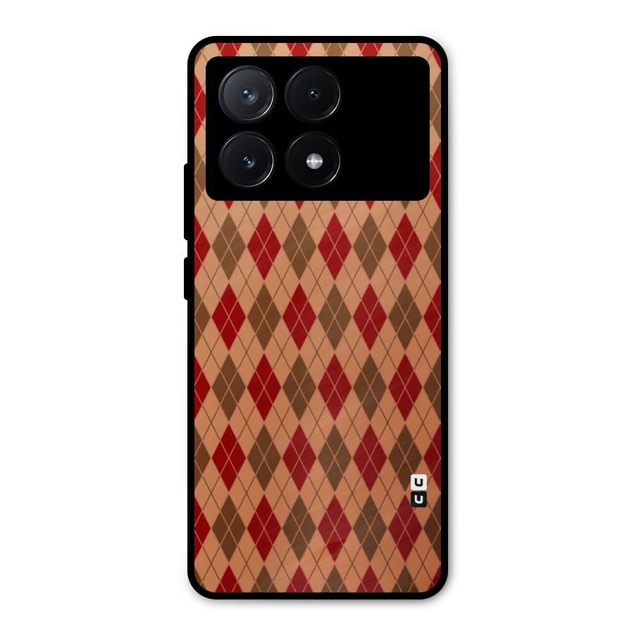 Tiny Checks Diamond Metal Back Case for Poco X6 Pro