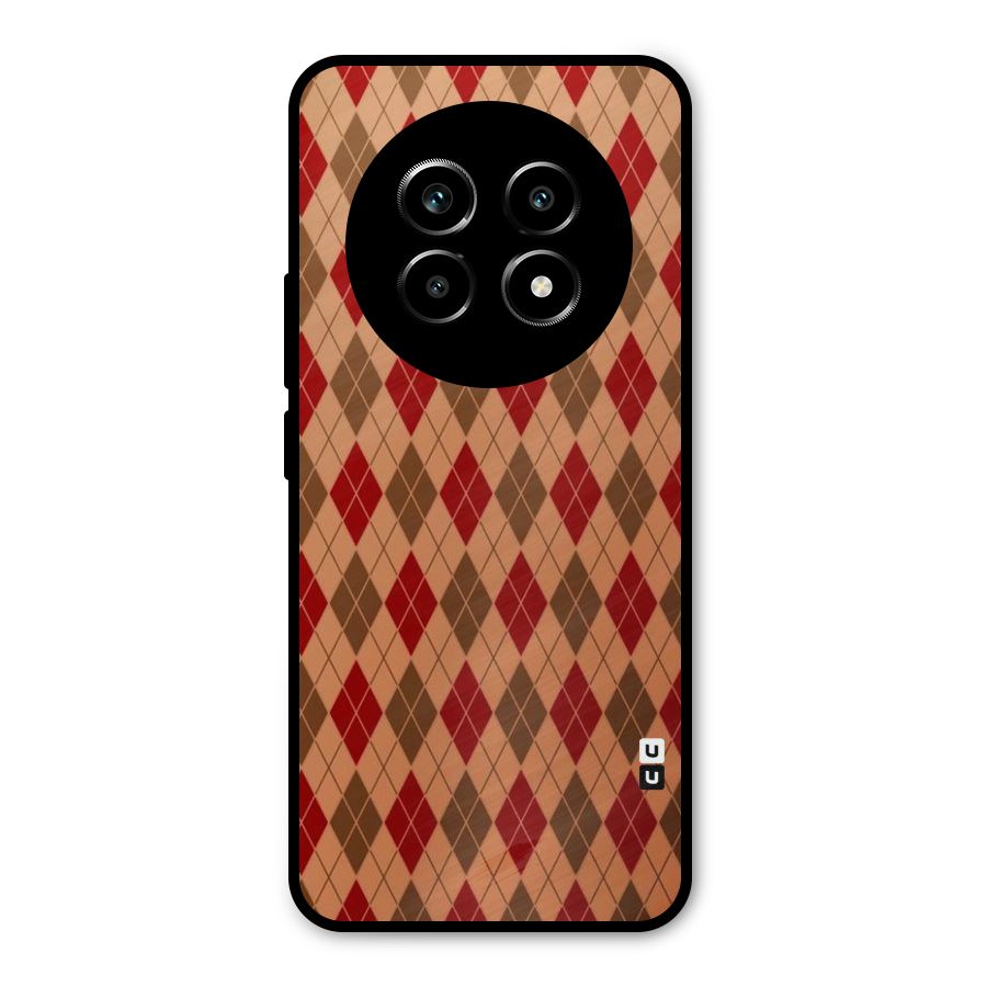 Tiny Checks Diamond Metal Back Case for Realme 13 Pro