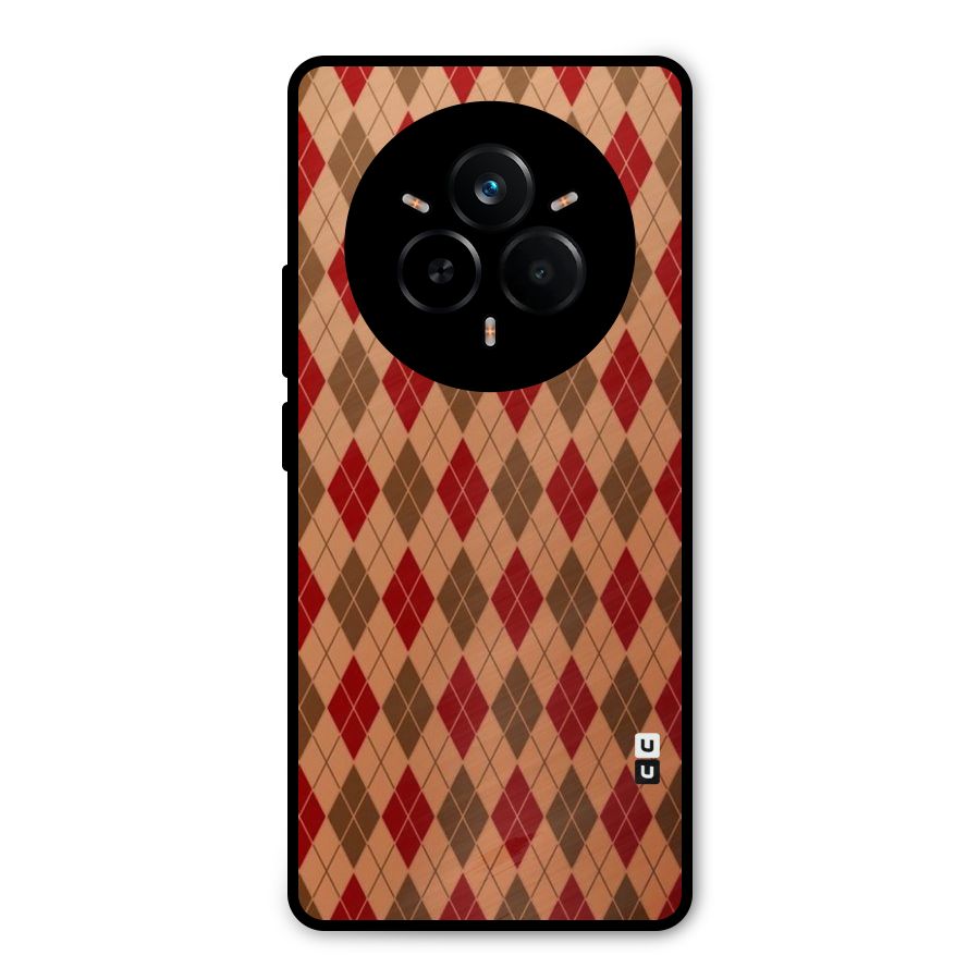 Tiny Checks Diamond Metal Back Case for Realme 14 Pro