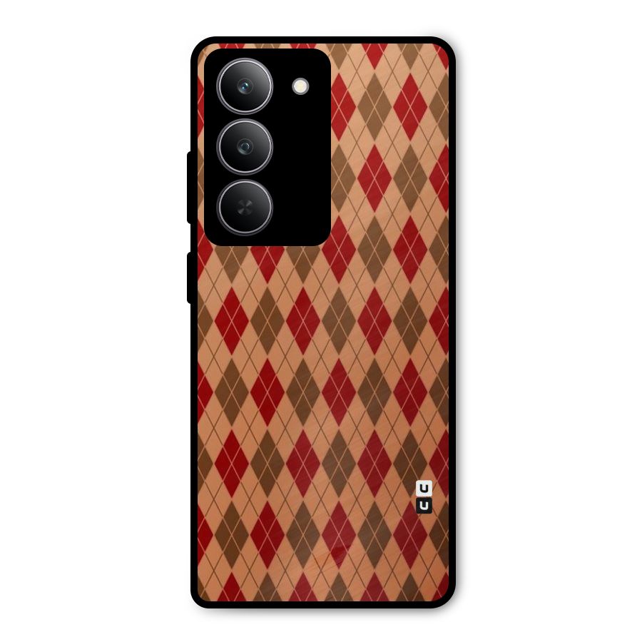 Tiny Checks Diamond Metal Back Case for Realme 14x