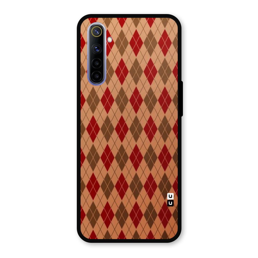 Tiny Checks Diamond Metal Back Case for Realme 6i